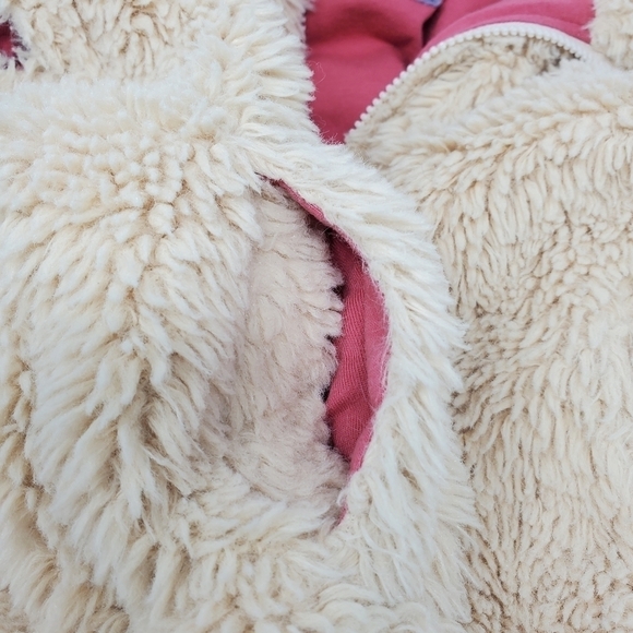 MINI BODEN FAUX FUR SHERPA FULL ZIP VEST WITH HOOD CREAM YOUTH GIRLS SIZE 5 - 6Y - Picture 11 of 13